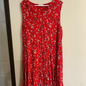 beachlunchlounge Red Floral Print Dress